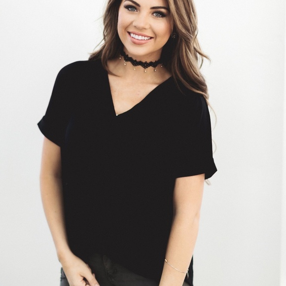 Wrap Tee in Black - Picture 1 of 4